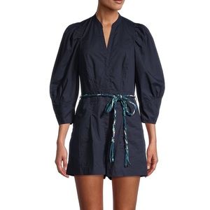 NWT Rebecca Taylor Poplin Romper - Navy, Size 0